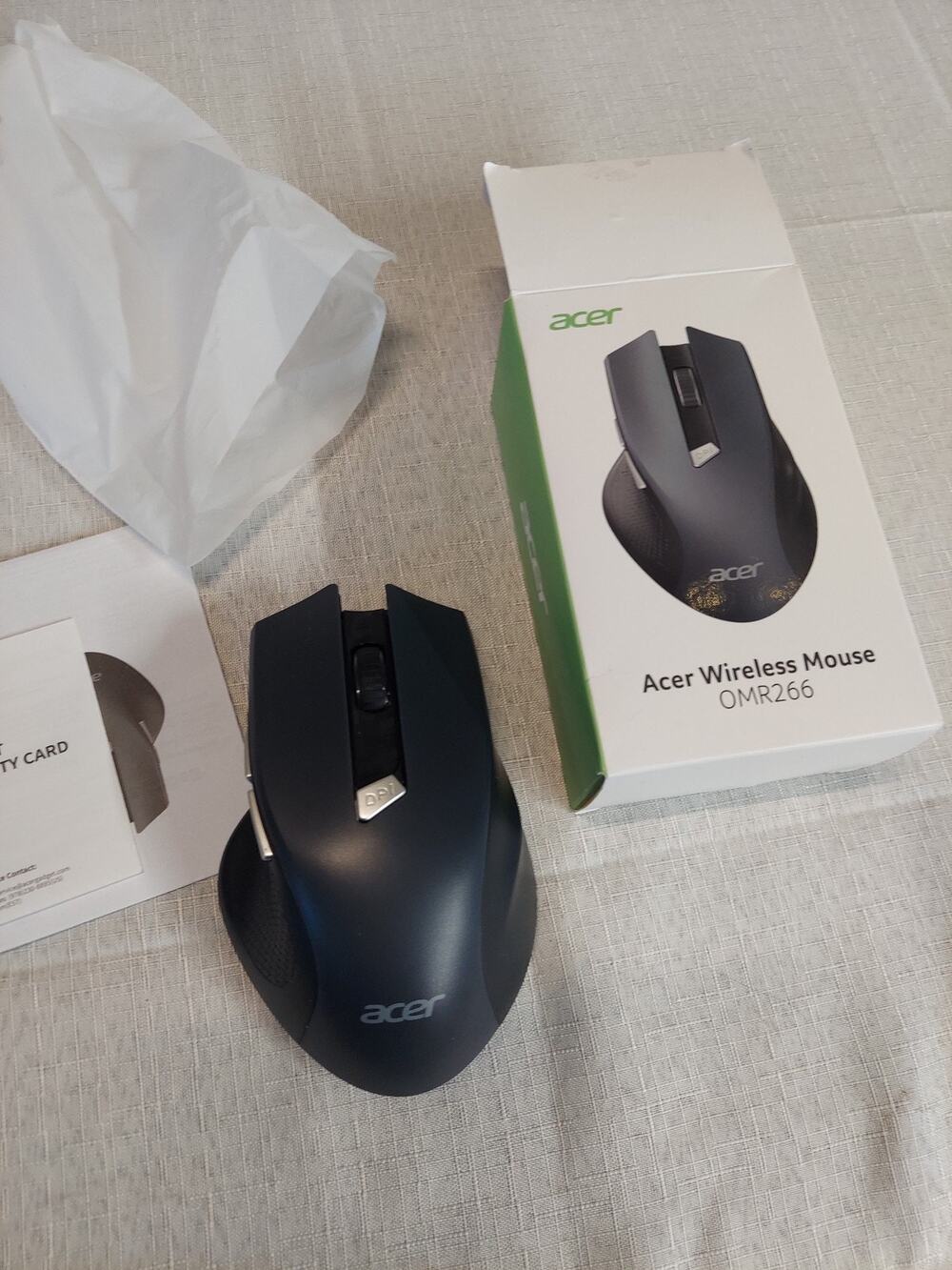 Acer Wireless Mouse OMR266 Black Optical Ergonomic Right-Handed For PC Laptop